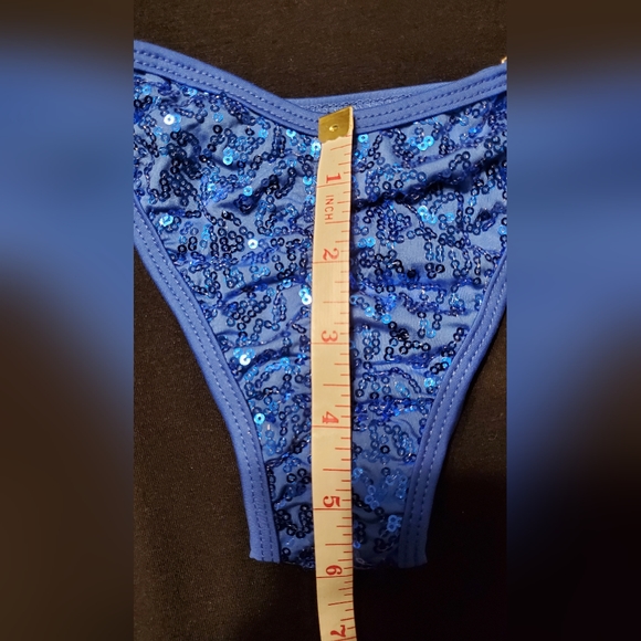 Competition/model/photo shoot sequins bikini, A-C cup-Royal Blue - Picture 6 of 9